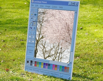 Aangepaste MS Paint-spiegel, retro raamdecoratie, nostalgische Y2k-kamerkunst