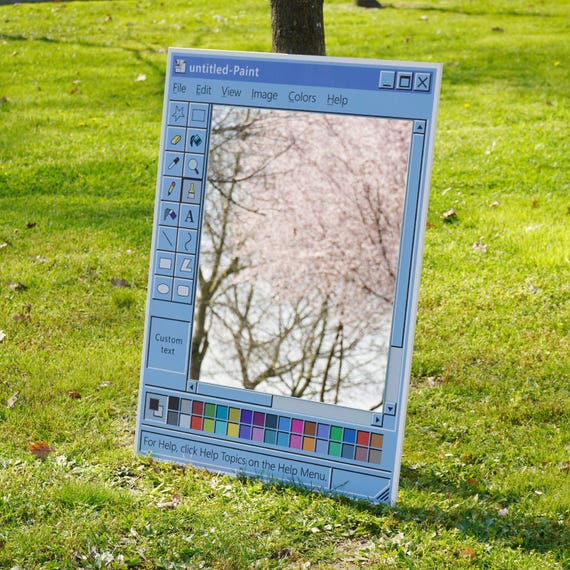 Custom MS Paint Mirror, Retro Windows Decor, Nostalgic Y2k Room Art