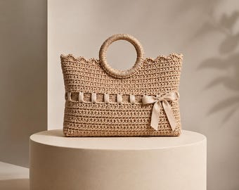 Crochet Tote Bag Pattern | Textured Boho Summer Bag (PDF Download)
