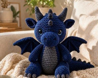 Dragon Crochet Pattern PDF: Easy Amigurumi Plush Toy (Instant Download)