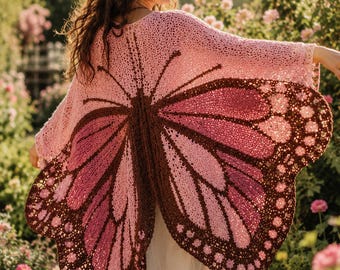 Monarch Butterfly Batwing Crochet Cardigan Pattern – Oversized Boho Wings Sweater PDF