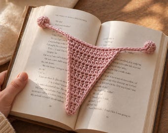 Crochet Thong Bookmark, Handmade Novelty Book Lover Accessory