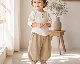 Kids Balloon Trousers Sewing Pattern: Easy Barrel Leg Pants (PDF Download)