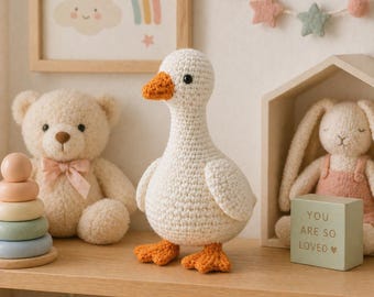 Goose Crochet Pattern PDF: Amigurumi Duck Toy, Beginner Friendly (Digital Download)