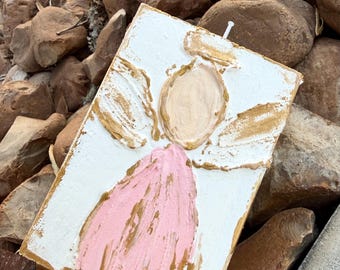 Hand Painted Wood Block Decor