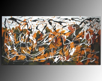 Abstract Original Acrylic Painting on Gallery Canvas 30 x 60