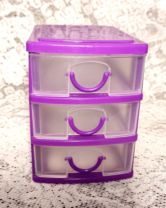 3-tier Plastic Drawer Ideal for Small Jewelry or Office Organizer 