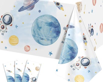 First Trip Around The Sun Tablecloth, Outer Space Birthday Party Decoration, Galaxy Table Cover Set
