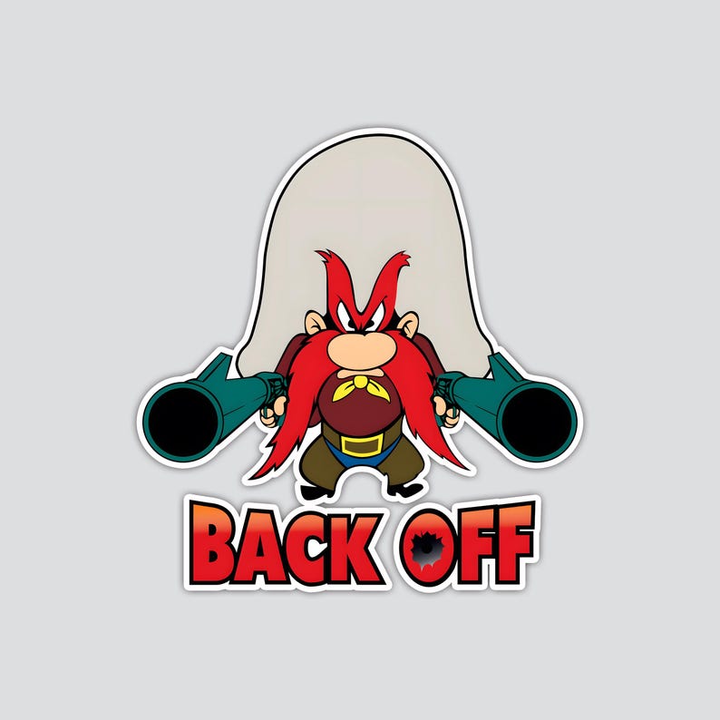 Back off Angry Cowboy Decal Sticker Pack of 2 Funny Bumper Window ...