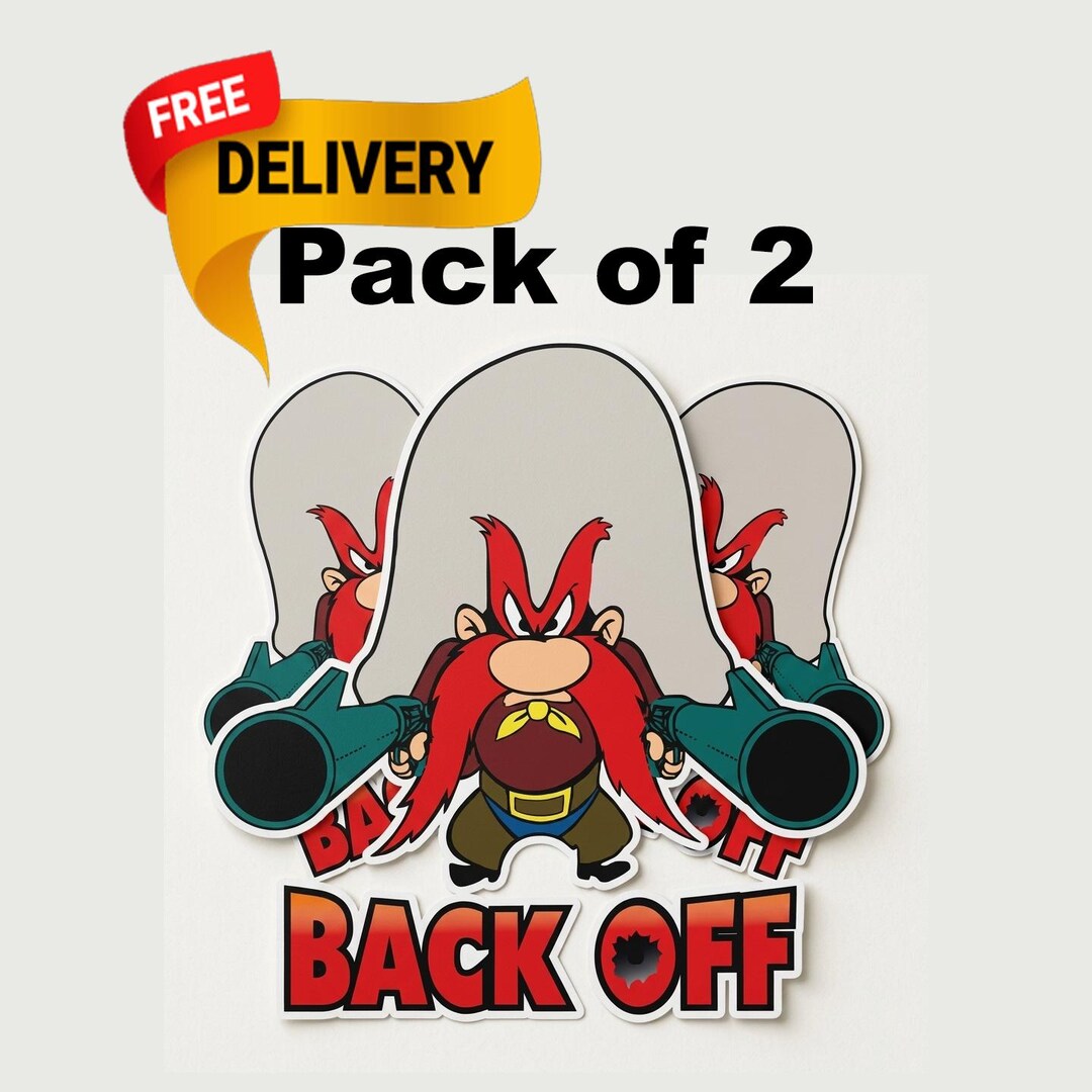 Back off Angry Cowboy Decal Sticker Pack of 2 Funny Bumper Window ...