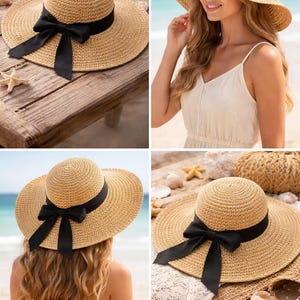 Crochet Beach Sun Hat Pattern, Wide Brim Raffia Style Tutorial PDF Download