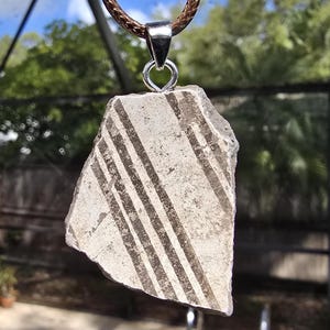 Authentic Handmade Anasazi Pottery Pendant • USA Made • 19” Brown Leather Necklace