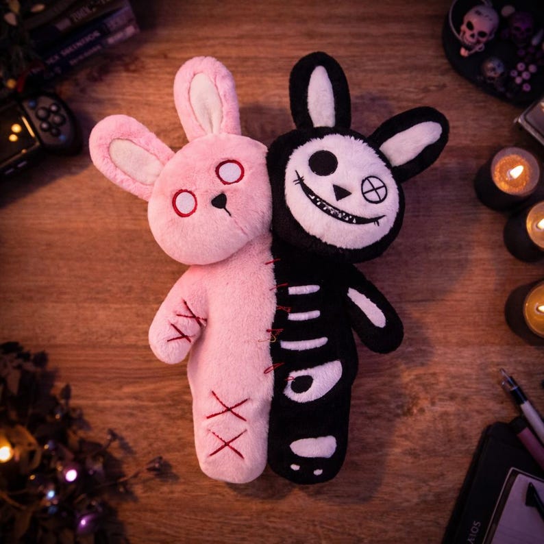 Double Headed Skull Rabbit Plush Halloween Doll - Etsy
