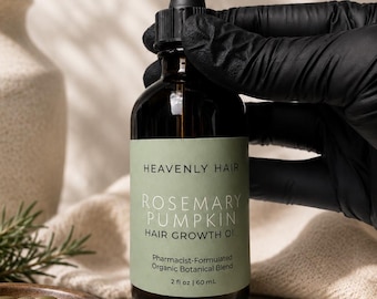 Rosemary Pumpkin Hair Growth Oil, Pharmacist-Formulated Organic DHT Blocker for Thinning Hair