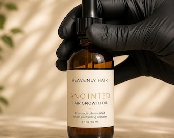 Pharmacist-Formulated Anointed Hair Growth Oil: Organic Alopecia Thinning Hair Solution, Argan Rosemary Peppermint Jojoba