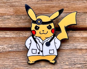 Doctor Pikachu Pokemon Hard Enamel Pin