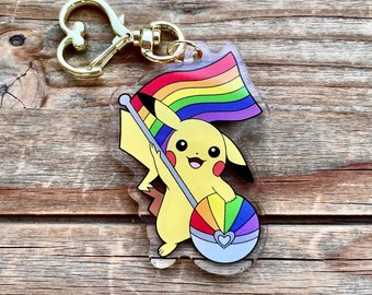 Pride Pikachu  2 Inch Acrylic Keychain Charm