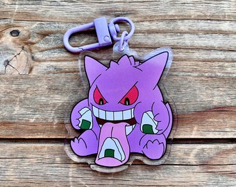 Onigiri Gengar  2 Inch Acrylic Keychain Charm