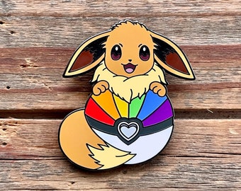 Pride Eevee Pokemon Hard Enamel Pin
