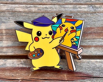 Artist Pikachu "Pikasso" Painter Pokemon Hard Enamel Pin