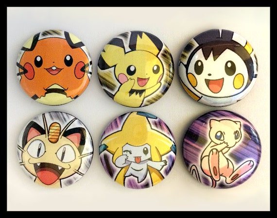 Ditto Eeveelution Buttons Pokemon Kawaii Pin Back Buttons 