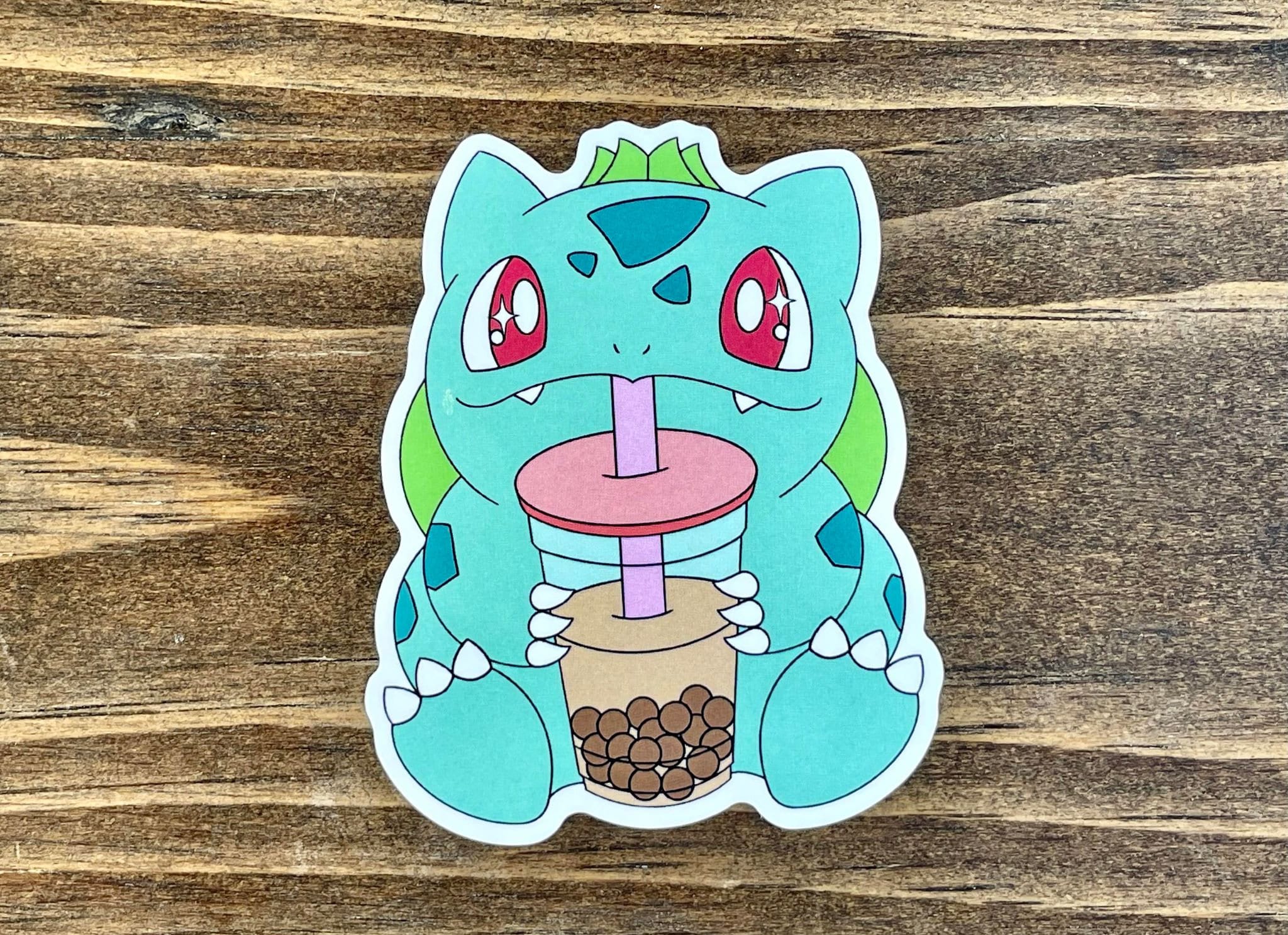 Bulbasaur Drinking Boba Milk Tea Bobasaur Pokemon Hard Enamel Pin - Etsy