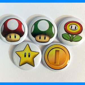 Mario Power Up Button Magnet Set