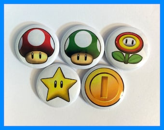 Mario Power Up Button Magnet Set