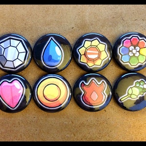 Pokemon Kanto Badges Button Pinback Set image 1