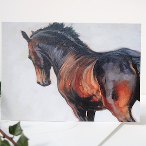 Carte d'anniversaire/Noël cheval - Carte de remerciement cavalier - Cadeau pour amoureux des chevaux - Carte équine unique pour un ami - Carte de correspondance Heather Irvine