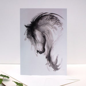 Minimalist horse art card - Birthday card/thank you card - Ink sketch note card - Equine decor friendship card - A6 card by H Irvine