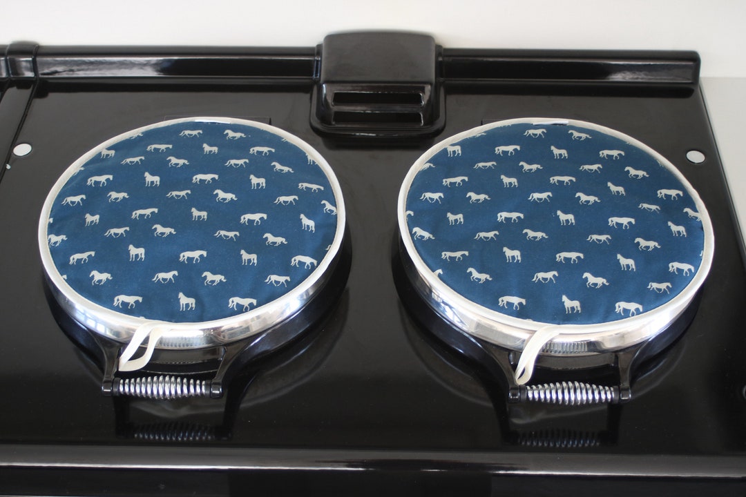 Pair Horse Aga Covers Kitchen Linen Hob Covers Hotplate Etsy