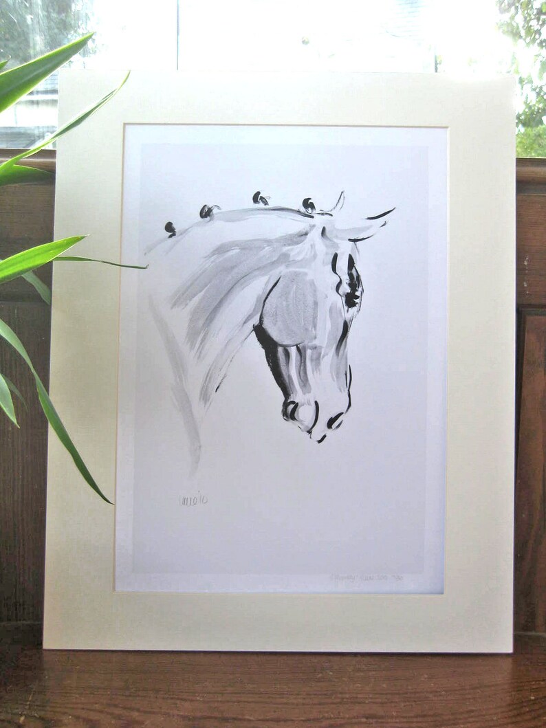 Minimalist horse art print equine decor Ink sketch horse Etsy