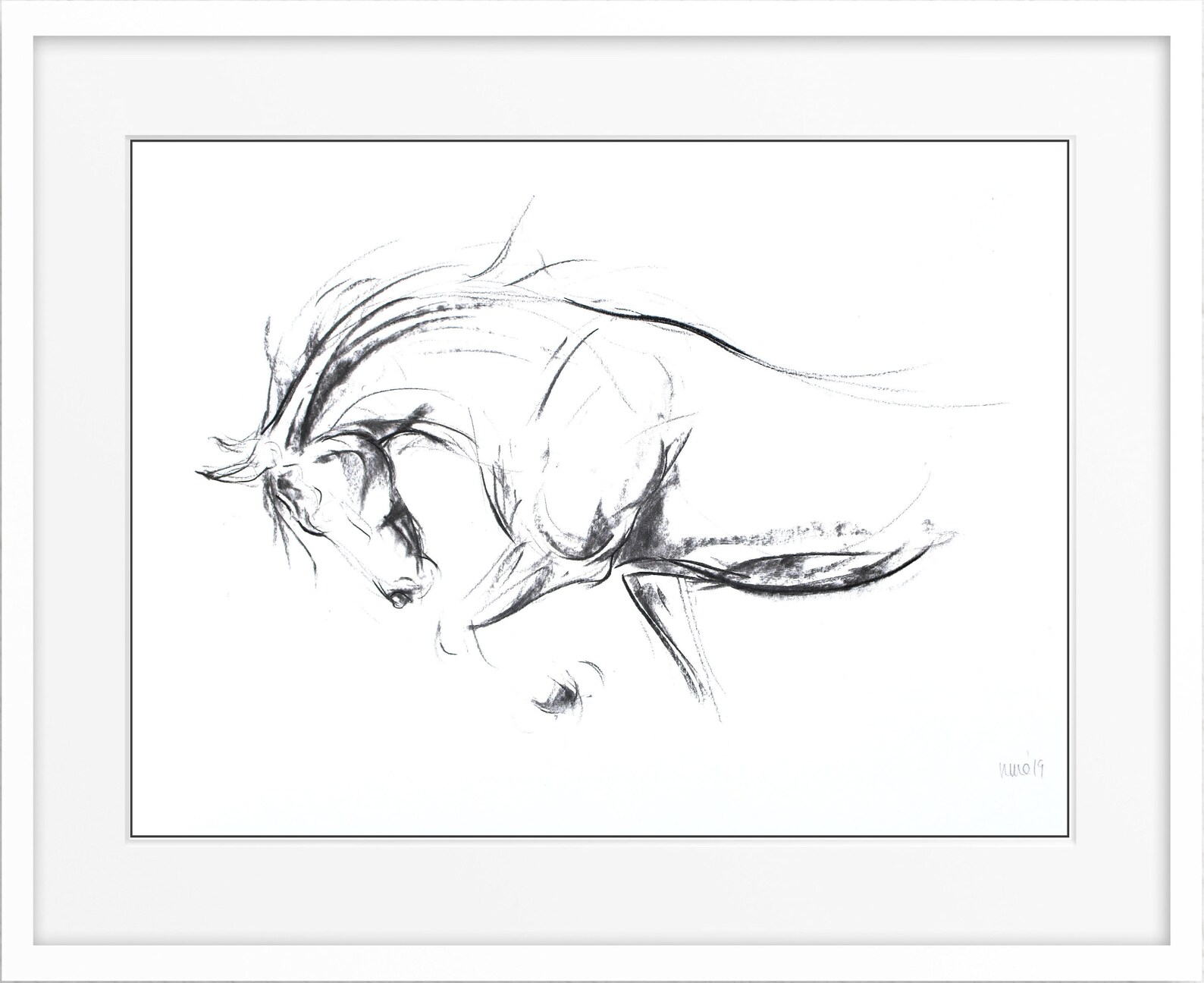 Contemporary Minimalist Horse Art Print Modern Home Decor Etsy