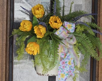 Spring Door Decor | Farmhouse Floral | Front Door Decor | Custom Wreath