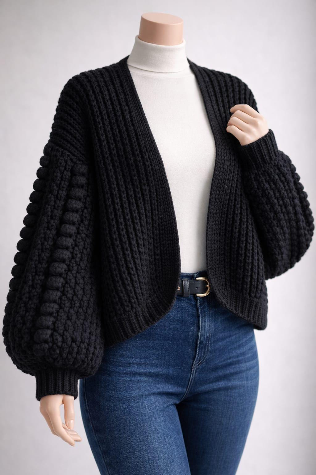 40 Cardigan Crochet Patterns for Easy Layering, Color, and Cozy Handmade Style 23 cardigan crochet pattern for woman bobble sleeve black