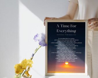 Bible Verse Wall Art: Ecclesiastes 3 Scripture - Soft Earth Tone Print