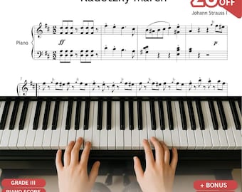 Radetzky Marsch Noten: Strauss Klavier Solo - Note 4 mit Audio