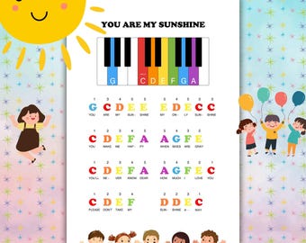 Partitura de You Are My Sunshine: Piano fácil para principiantes (a una mano)