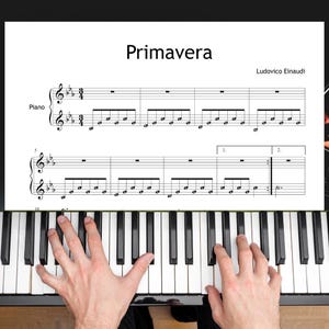 Primavera van Ludovico Einaudi - Pianonoten: Eenvoudige partituur voor beginners met kleurnoten (MP3 & video)