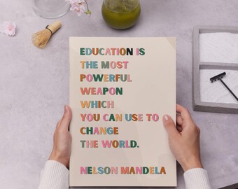 Inspirational Wall Art: Nelson Mandela Quote - Classroom Printable