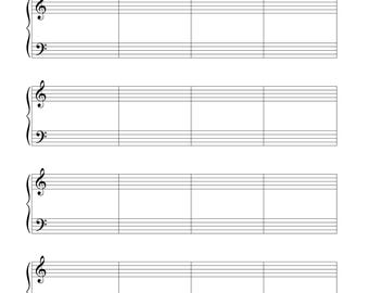 Blank Piano Sheet Music: Treble and Bass Staves (A4 Printable PDF)