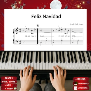 Partition de piano Feliz Navidad, José Feliciano (PDF facile pour débutants en vacances)