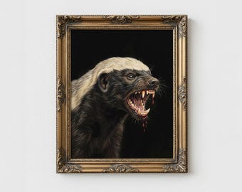Honey Badger Print: Gothic Garden Decor