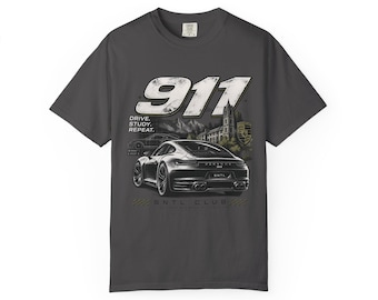 ポルシェ911レトロレーシンググラフィックTシャツ｜スポーツカーTシャツ