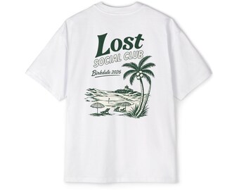 ロストソーシャルクラブ ビーチシーンTシャツ ヤシの木 サーフ レトロロゴ | オーバーサイズTシャツ
