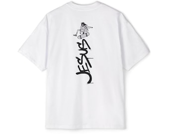スケートボーダー向けJESUS Tシャツ | 背面にJESUSの縦書きロゴ