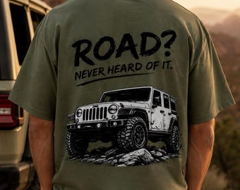 道路？聞いたことないよ ジープ オフロード ラングラー グラフィック Tシャツ