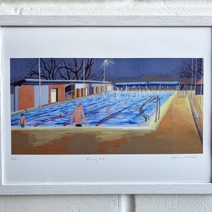 Morning Lido Swimming - London Fields - Lido - Pool Painting - Swim - Alex Chilvers - Swimming - Pool - Hackney - London