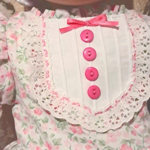 Pink calico doll dress sized for 18" American Girl
